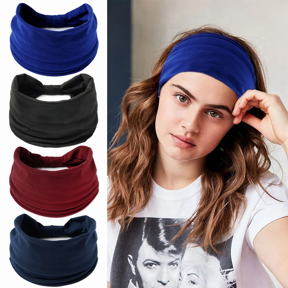 Wide Stretch Headbands Sport Yoga Gym Headband Hairband Head Bands for Women Elastic Head Wrap Band Bandanas hair accessories