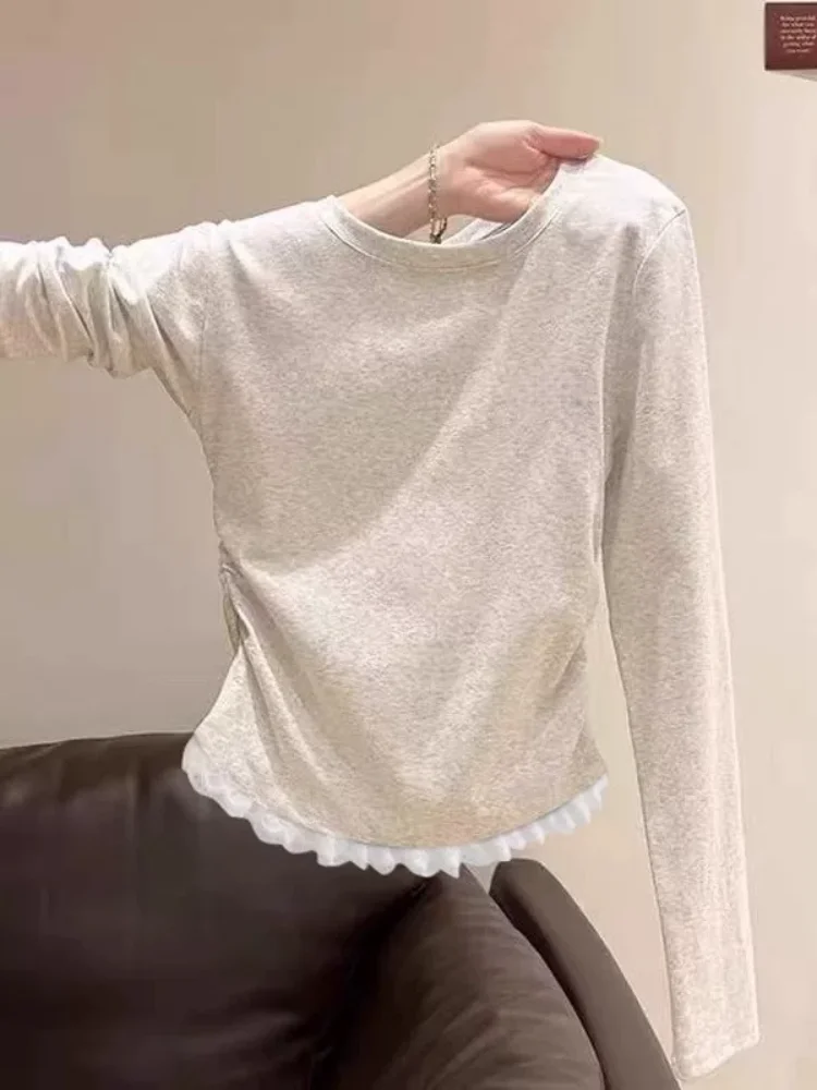 

Ruffle Sleeveless Crop Top Women's Summer Casual Cotton Blend Slim Fit round Neck T-Shirt Inner Wear Underwear Home Clothes