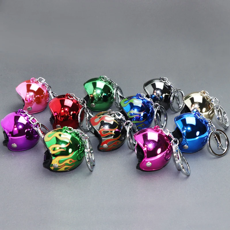 Mini Motorcycle Helmets Keychains Cute Safety Helmet Pendant Neutral Car Key Chain Bags Keyring Pendant Gift Doll Accessories