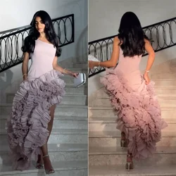 Customized Evening Gown Formal Dearin Ye Asymmetrical Column Floor Length Skirts Fold Bespoke Occasion Dresses Prom Dress Saudi