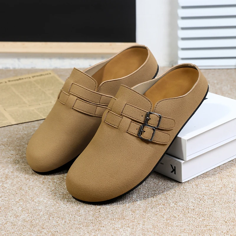Waterproof Birken semi-towed men's outerwear 2025 summer new anti-slip trend and versatile one-foot Cork slippers