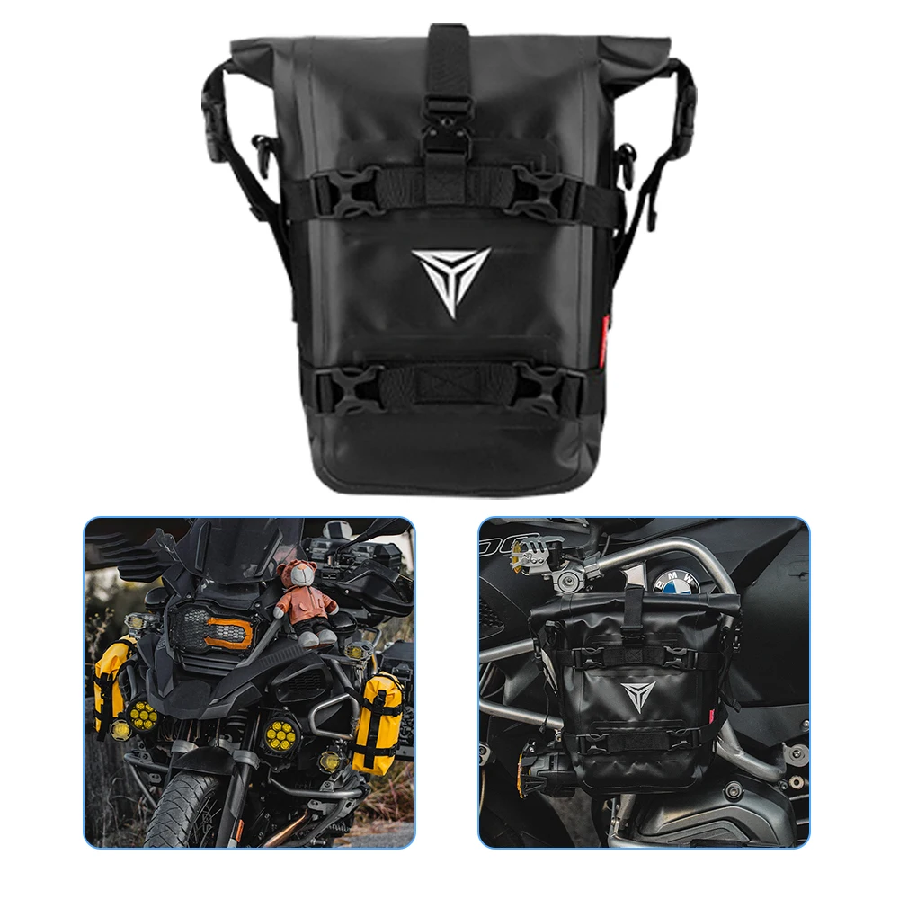 2PCS Motorrad Stoßstangen Tasche Wasserdichte 5L-8L Motorrad Seite Rahmen Tasche Motorrad Crash Bar Tasche Universal Werkzeuge Lagerung tasche – Detail 21