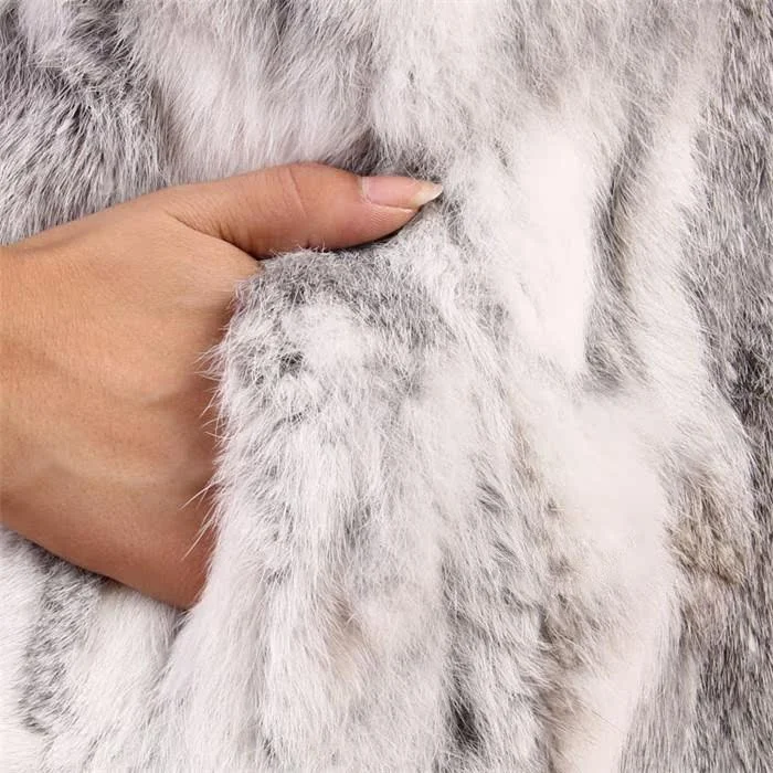 2024 Russian Women Real Rabbit Fur Coats Winter Warm 100% Natural Rabbit Fur Jacket Lady Warm With Raccoon Fur Hooded Outerwear