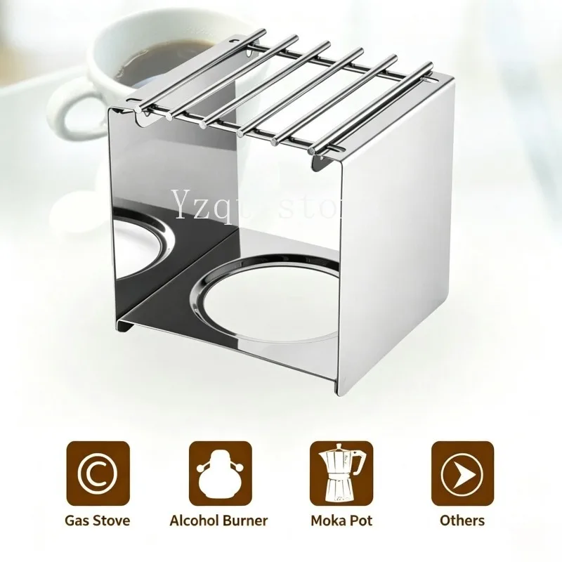 Stainless Steel Square Coffee Stove Stand Stable Pot Support For Moka Pot And Outdoor Mountaineering Camping Cooking Equipment