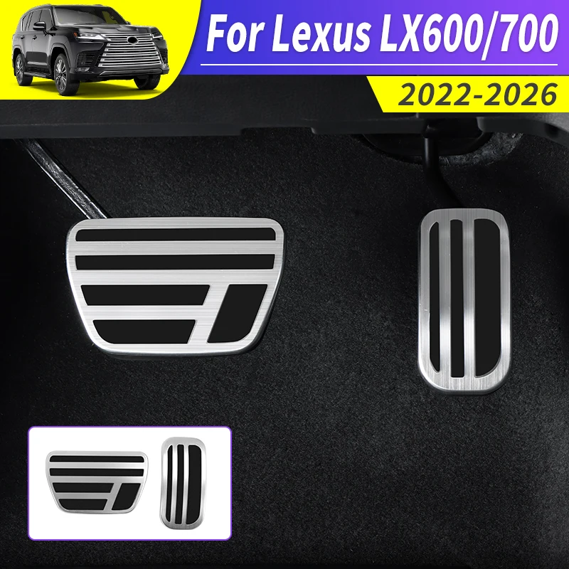For Toyota Lexus 700 600 LX700 LX600 2022-2026 Anti-Slip Aluminum Alloy Brake Accelerator Pedal Cover Car Protection Accessories