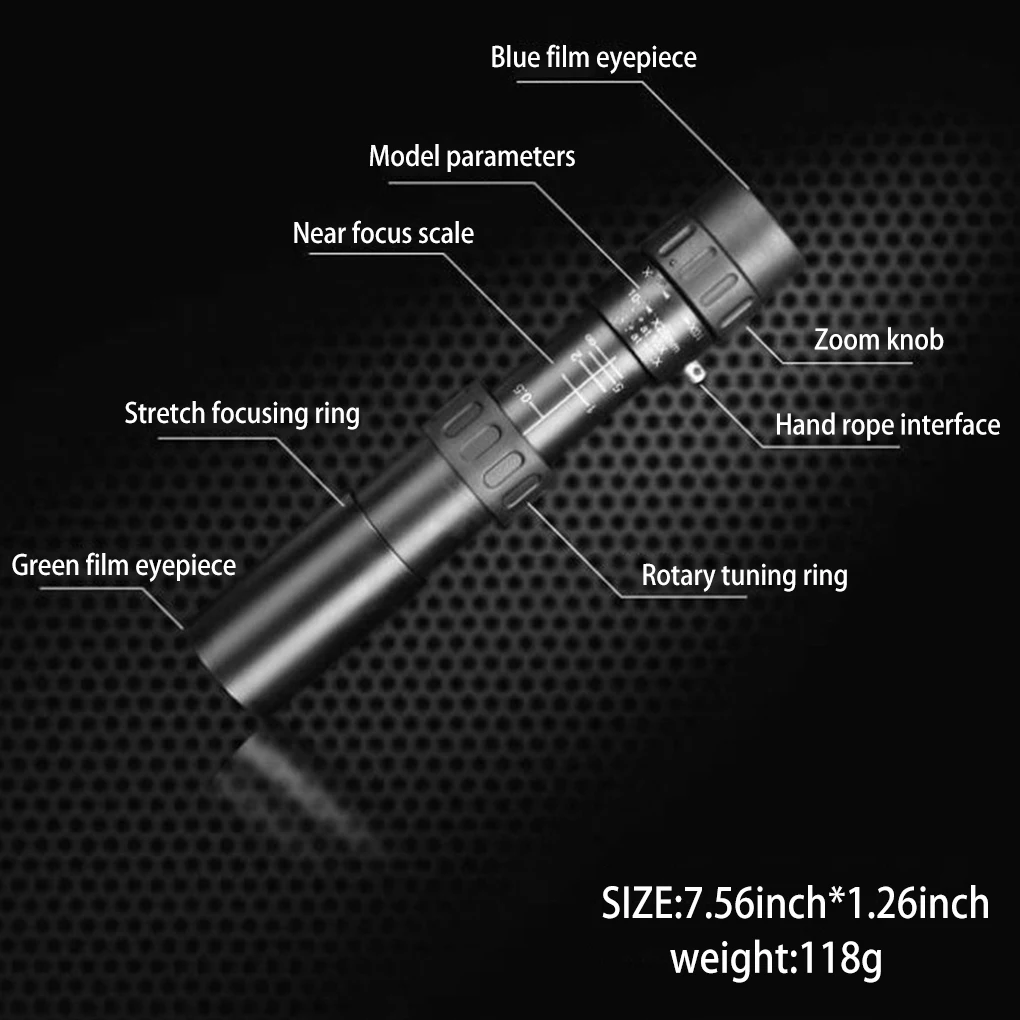 Mini Monocular Small Telescope Metal Structure Long-lasting 10-300X