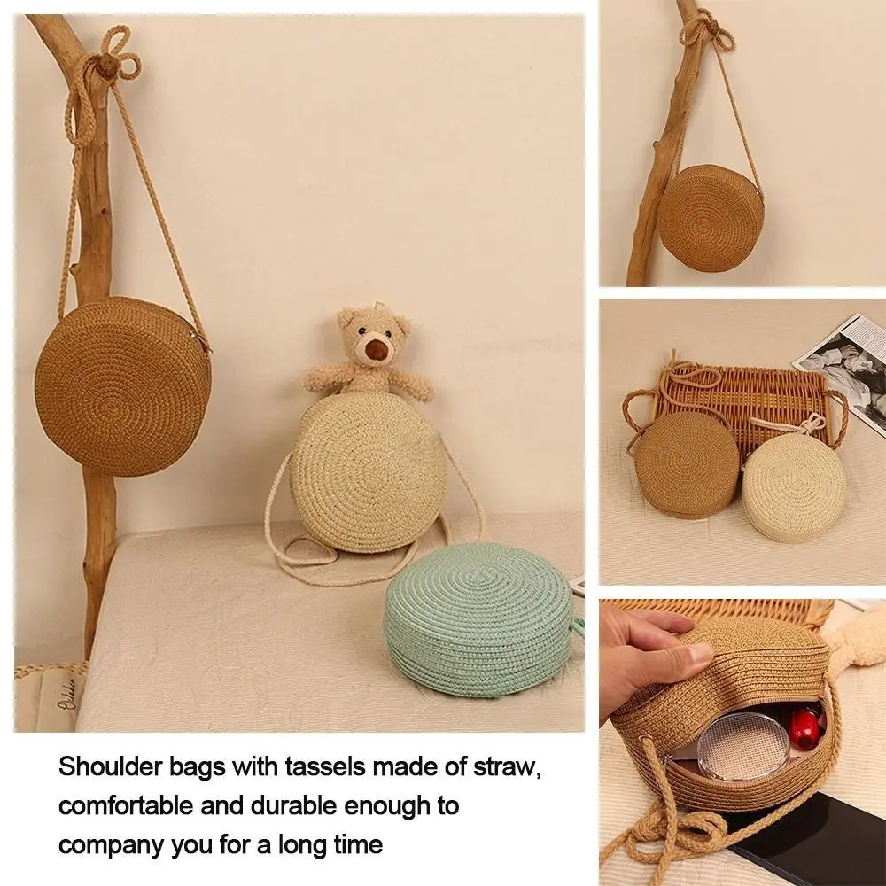 New Handbag Knit Women Girl Summer Beach Bag Straw Handbag Straw Bag Shoulder Bags