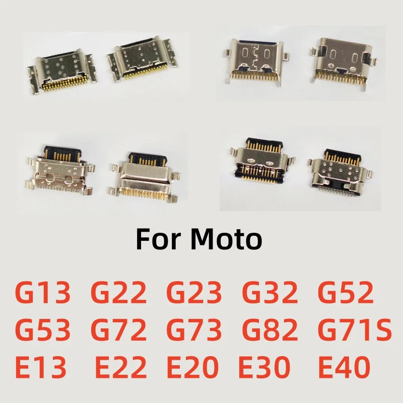 10Pcs For Motorola Moto G22 G23 G32 G52 G53 5G G82 G72 G73 E22 E20 E30 E32 E40 USB Charging Port Dock Socket Charger Connector