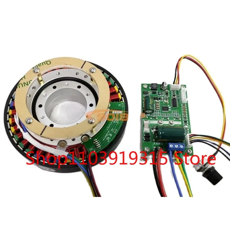 

12410 600W Hollow Shaft Large Permanent Magnet Brushless DC Motor Ultra-low Speed Large Torque Motor Large Diameter Ultra-thin