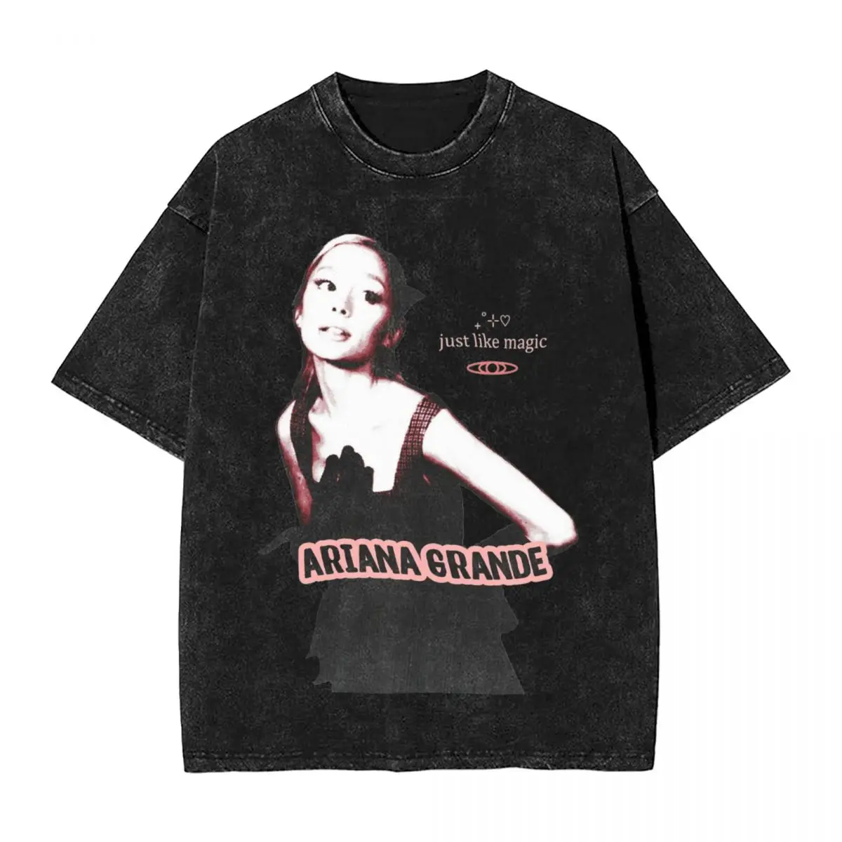 Washed T Shirt Ariana Grandes Just Like Magic Hip Hop Vintage T-Shirts Oversize Short Sleeve Summer Tees for Men Women