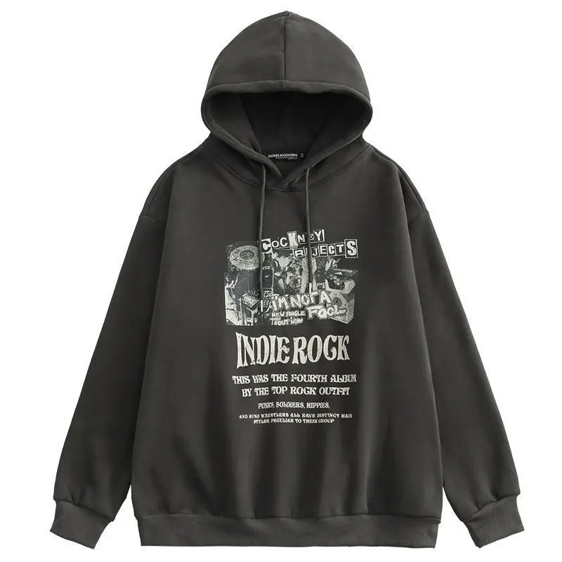 Hooded Sweater European and American Men and Women Same Autumn and Winter Korean Version Loose Lazy Wind Hoodies Women