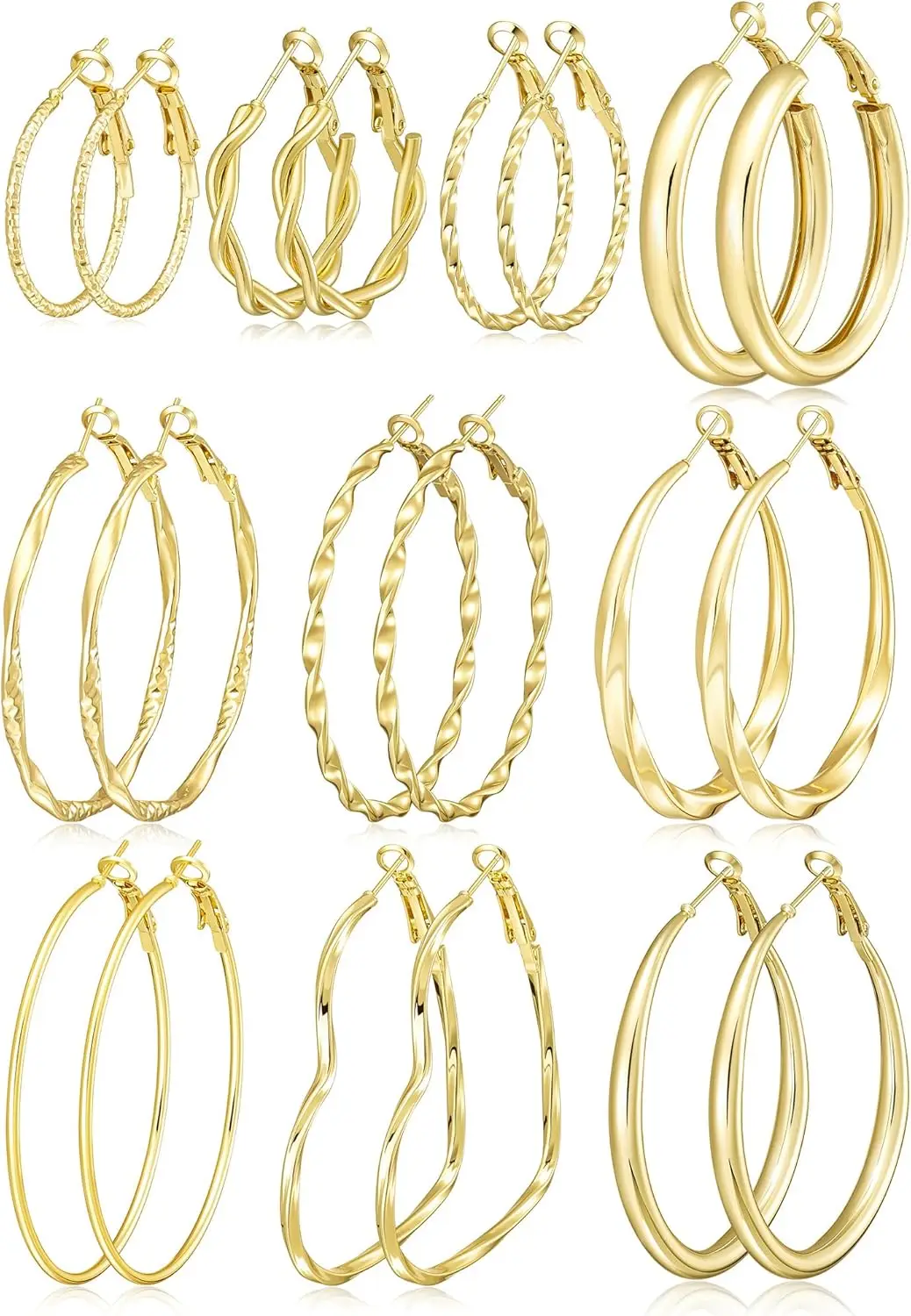 Gold Hoop Earrings For Women, Hypoallergenic Large Hoops Ea…
