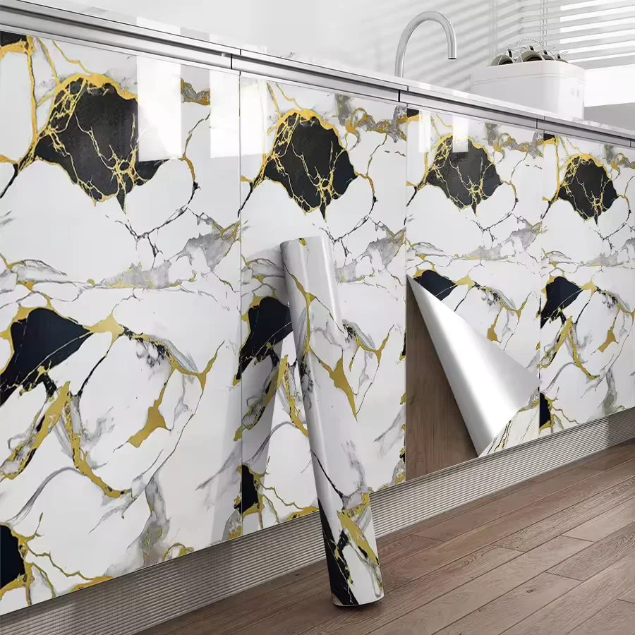 High-Temperature Resistant Self-Adhesive Wallpaper Countertop And Cabinet Oil Fume Stickers Kitchen Stove Oil-Proof Stickers.