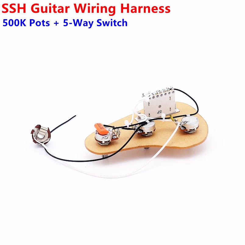 

1 Set SSH Electric Guitar Wiring Harness ( 3x 500K Pots + 5-Way Switch + Jack ) For ST