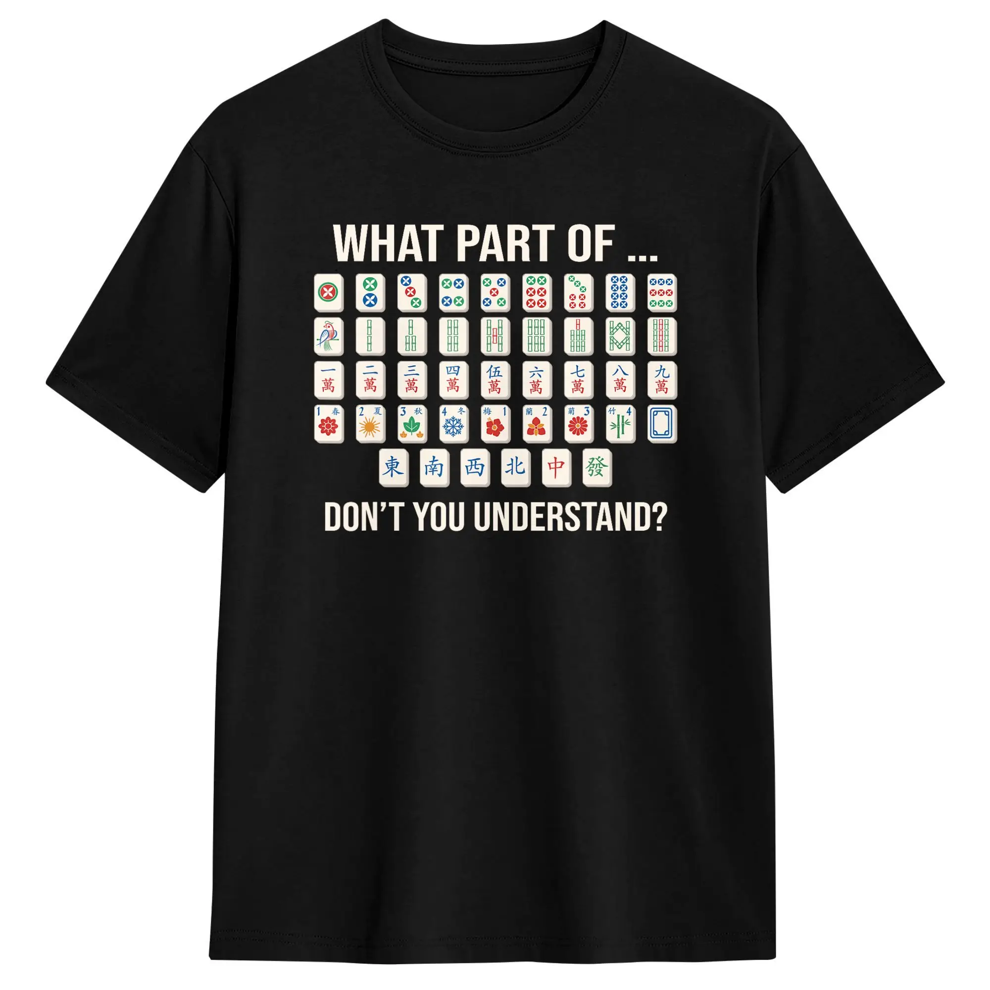 What part of Don‘t you understand Quote for a Mahjong Nerd T Shirt Men Y2K Fun T Shirts Summer O Neck Harajuku Tees DIY Clothing