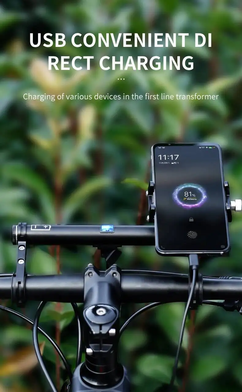 ESLNF 4000mAh Wiederaufladbarer Aluminium-Legierung Fahrrad-Lenkererweiterungshalter mit Powerbank – Detail 9