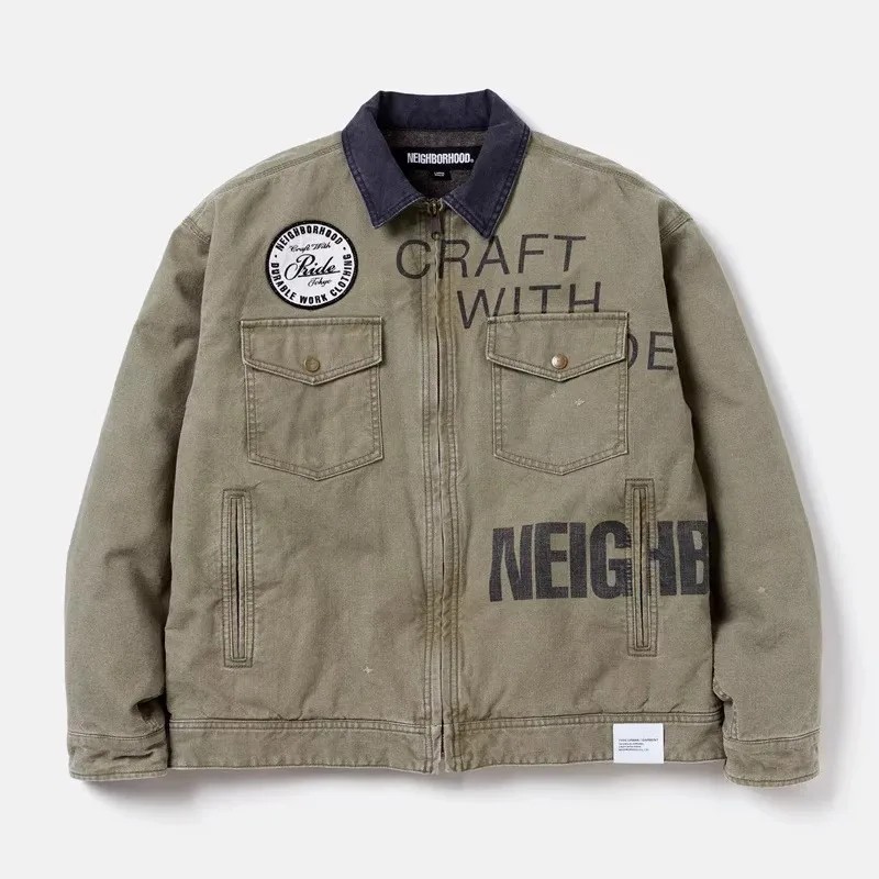 

Trendy Brand Wool Interior Workwear Four Bags Retro Casual Wash Jacket 24AW Men Coat