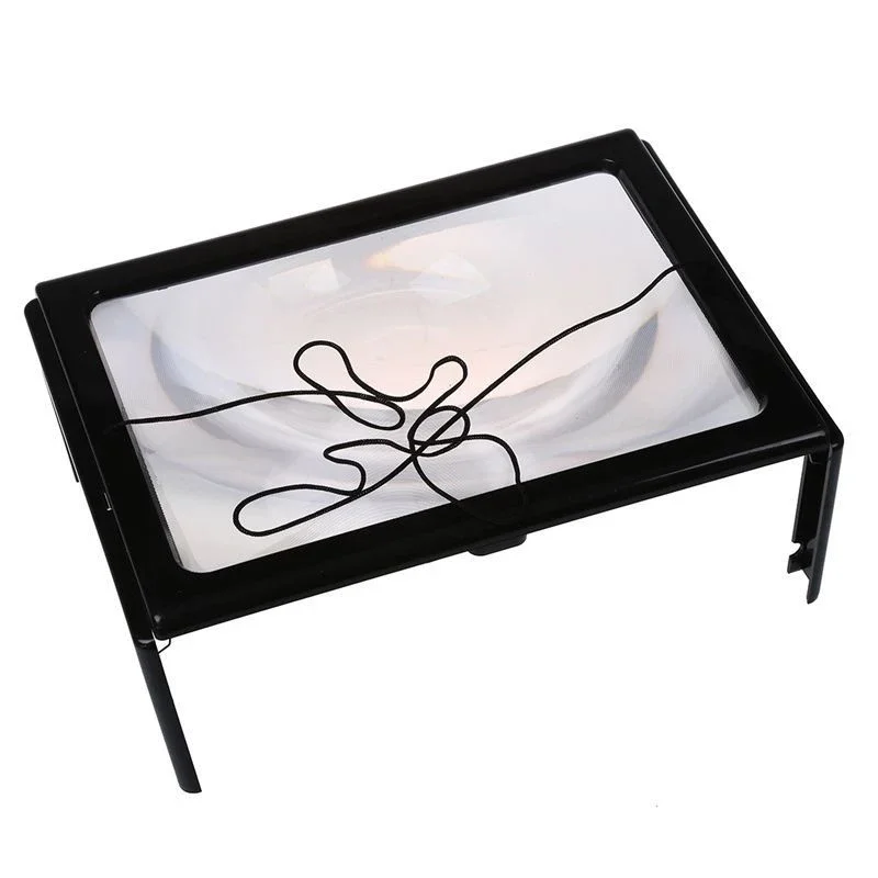 Reading 3X Magnifier Full Page Optical Magnifying Foldable A4 LED Lens Desk Magnifying Glass For Sewing Knitting