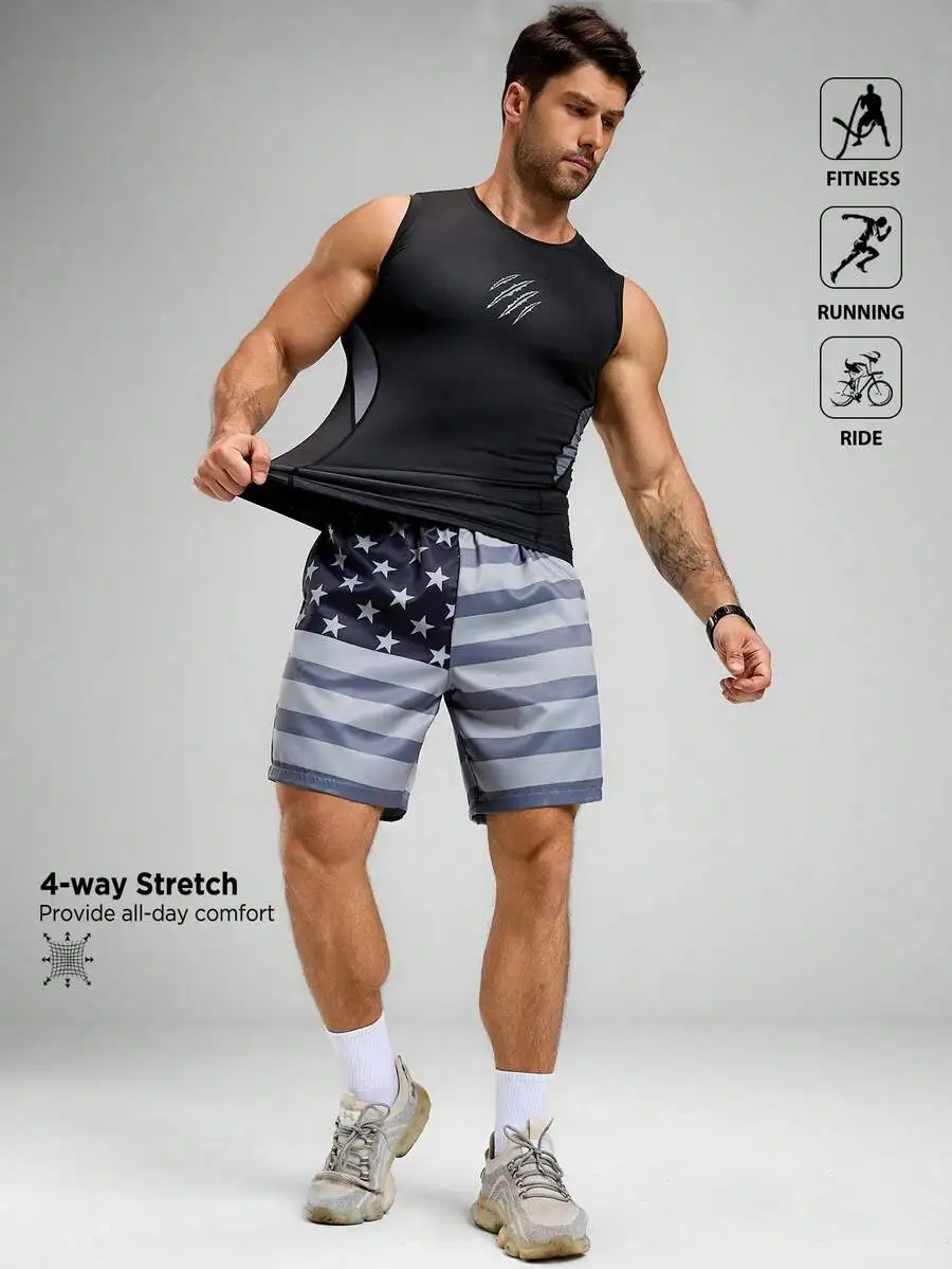 

Mens Sleeveless Compression Tank Top 4-Way Stretch Sweat Wicking Lightweight For Workout Running Fitness