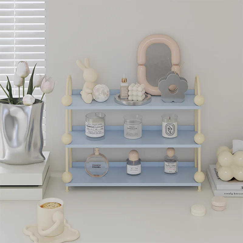 

Runjia Home Dopamine Wrought Iron Three-layer Desktop Kitchen Cup Snack Shelf Coffee Cup Storage Rack