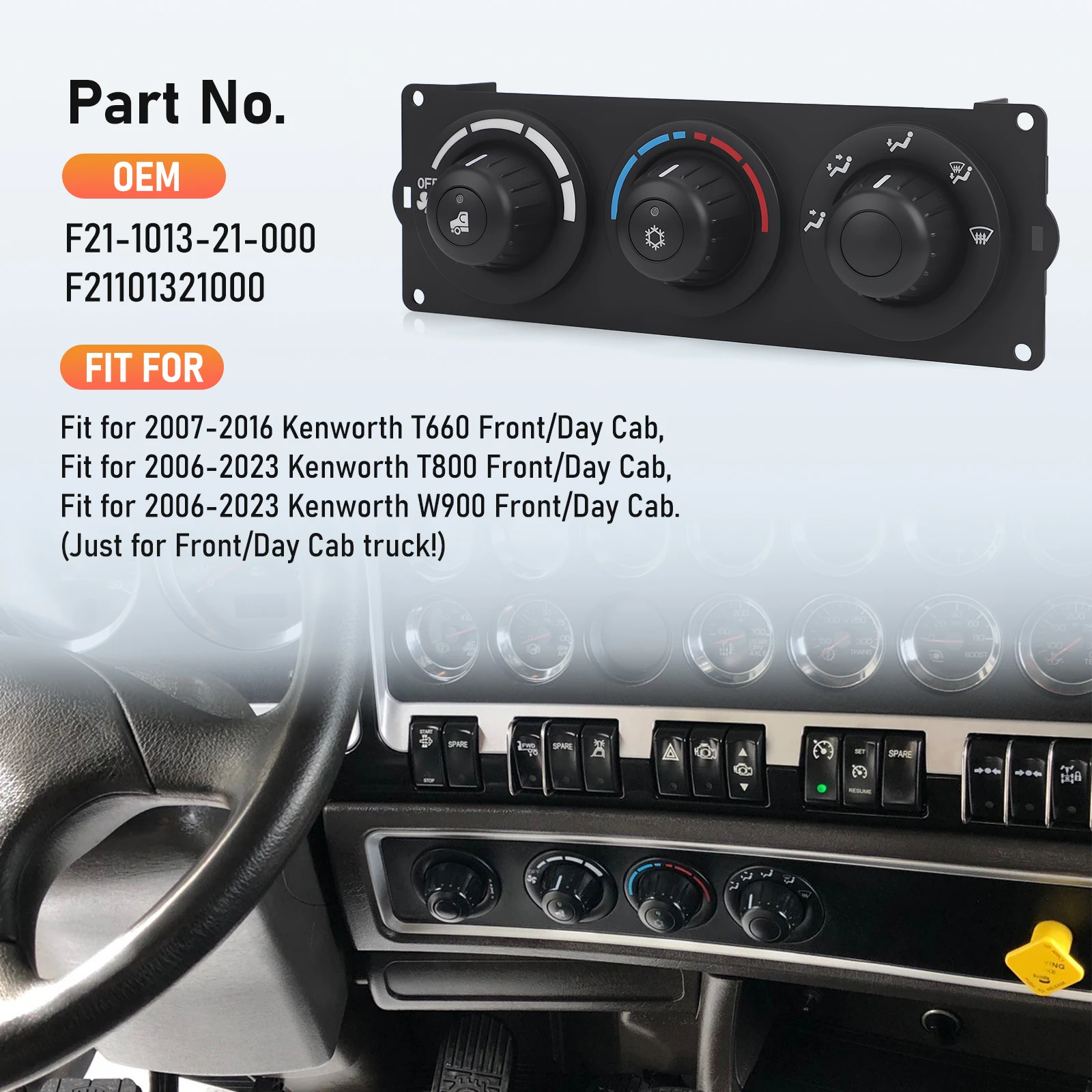 Für Kenworth T660 T600 T800 W900 Klimaanlage-Heizungs-Schalttafel Klimasteuerungsmodul OEM F21-1013-21-000, F21101321000 – Detail 1