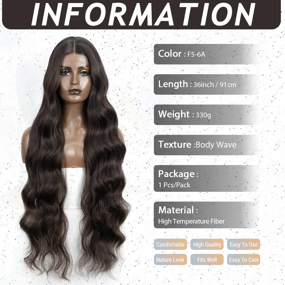 NATURE Synthetic Lace Front Wig 36 Inch Long Body Wave Lace Wigs For Black Women Ombre Brown Blonde Highlight Cosplay Wigs