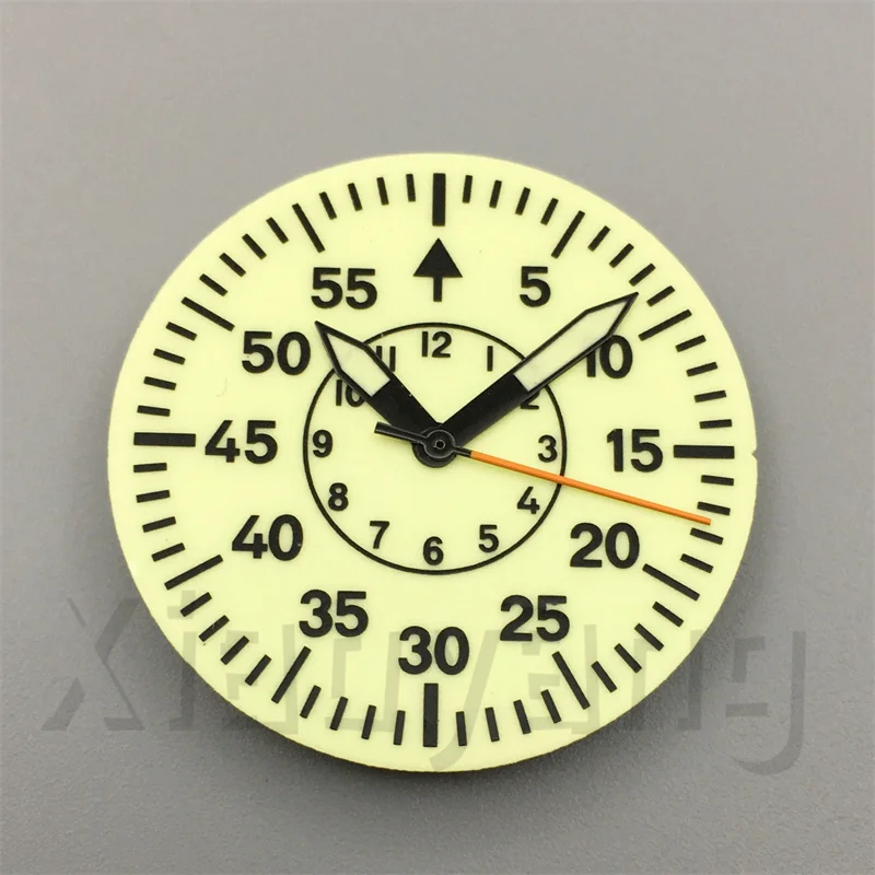 29mm Pilot Watch Dial Hand Set Super Green Luminous Fit NH34 NH35 NH36 NH38 ETA2824 2836 PT5000 Miyota Series Movement WatchPart