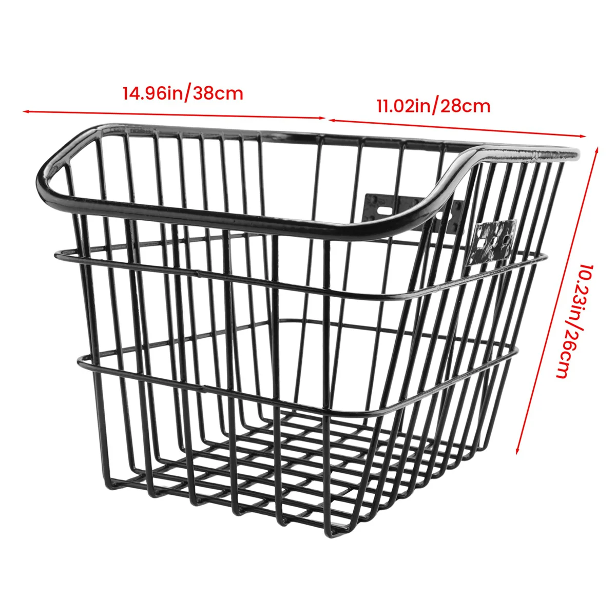 سلة دراجة خلفية مقاومة للماء ، سعة كبيرة ، سلة دراجة سلكية معدنية لمعظم رفوف الدراجة