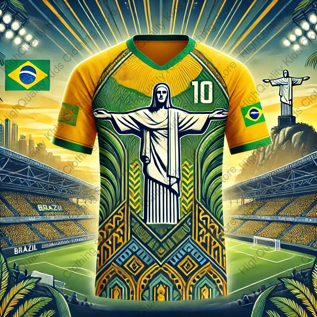 2024 nuovo arrivo ChatGPT AI Brazil Jesus Jersey #10 maglia da calcio per adulti bambini Summer Soccer Training Tops abbigliamento