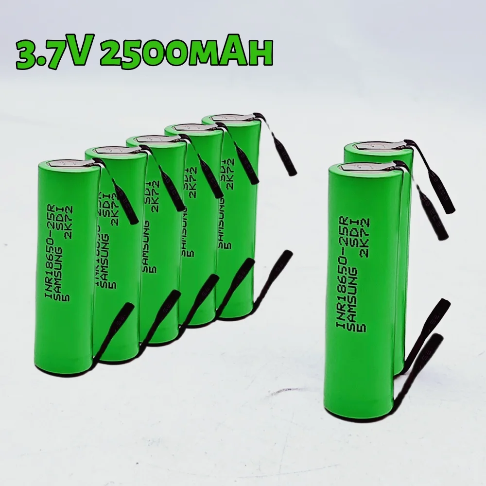 الأصلي INR18650 25R 2500mAh 20A ليثيوم عالي التفريغ قابل لإعادة الشحن للأدوات الكهربائية بطارية الطاقة + النيكل DIY