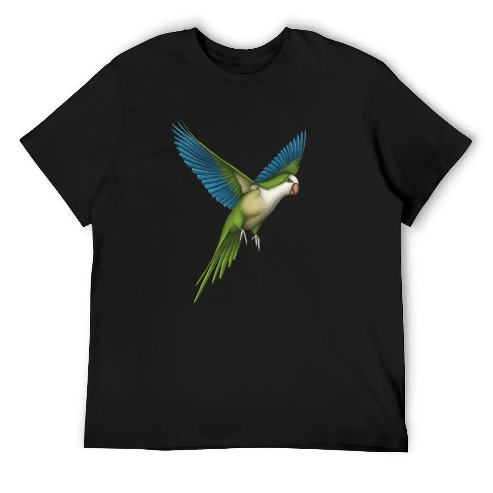 Pájaro verde peque?o cotorra loro T-Shirt man clothes plus size tops men t shirts