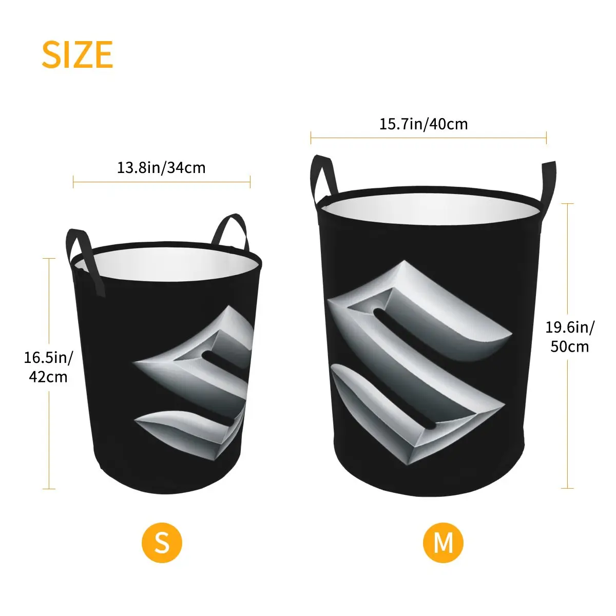 Suzuki Logo Metal S Foldable Laundry Baskets Dirty Clothes Home Organizer Large Waterproof Bucket For Home Kids