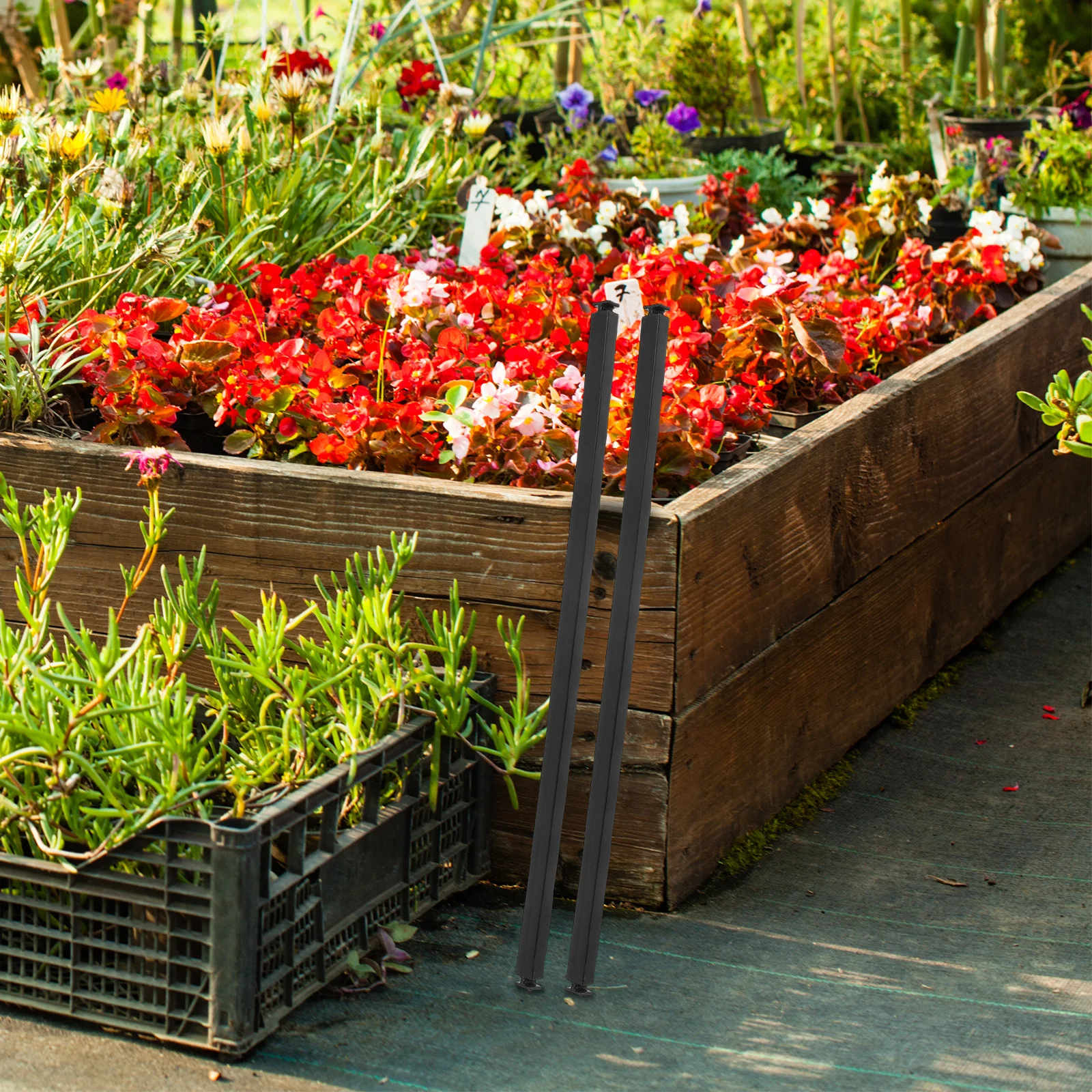 

4Pcs Balcony Vegetable Box Accessories Adjustable Planter Box Brackets Space-Saving Easy Installation Portable Garden Bed