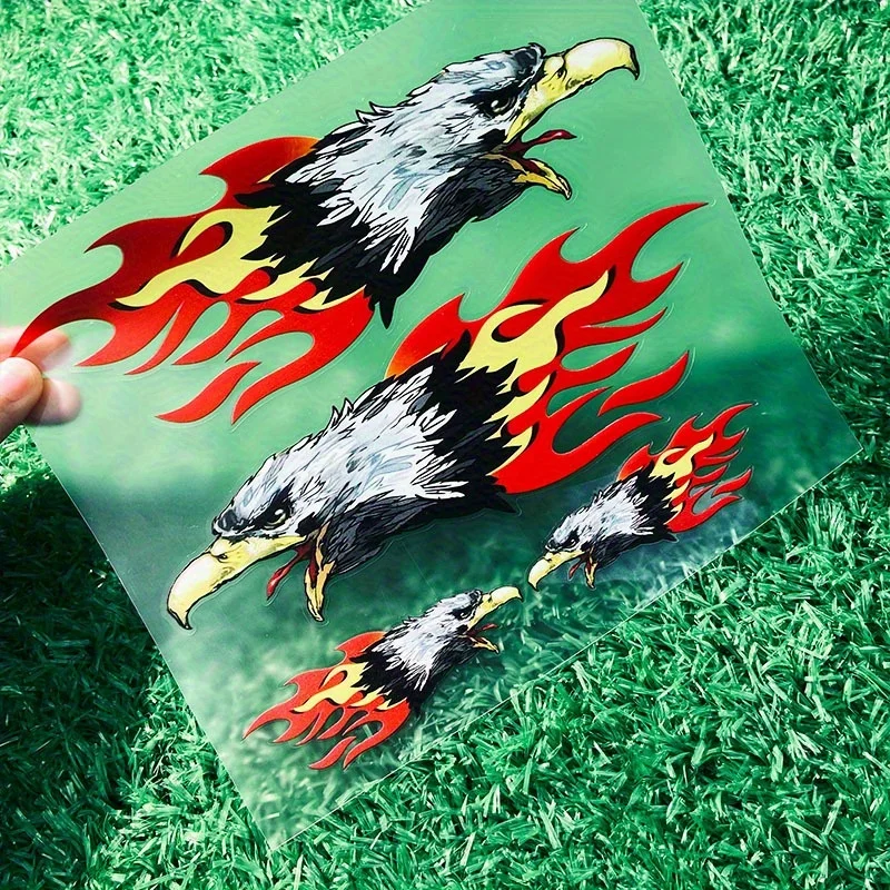 

1SET Flame Eagle Waterproof Sticker Set, Vinyl Decal for Car Motorcycle Helmet Laptop Decoration