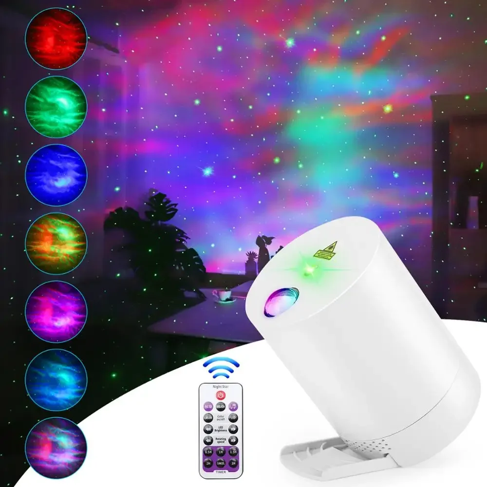 Night Light Starry Sky Projector Water Wave Lamp LED star music Rotating Remote Control Bluetooth Bedroom Bedside Lamp