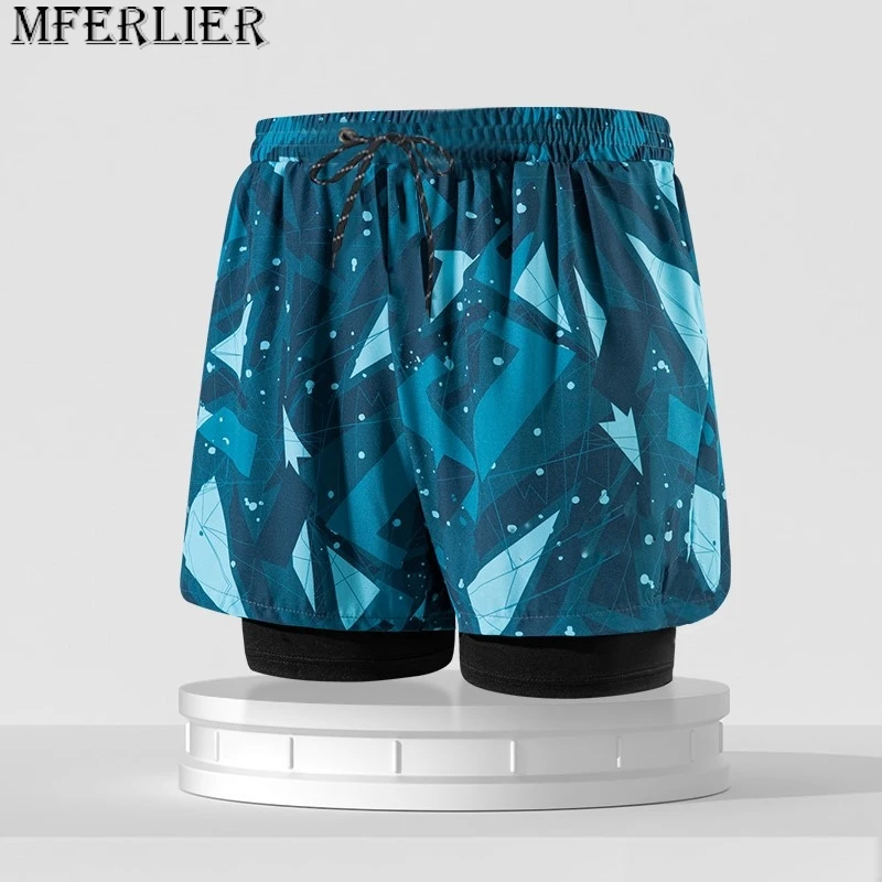 Pantaloncini da surf da uomo estivi pantaloncini sportivi da spiaggia camouflage plus size pantaloncini da bagno a righe ad asciugatura rapida pantaloncini lettera comfort elastico