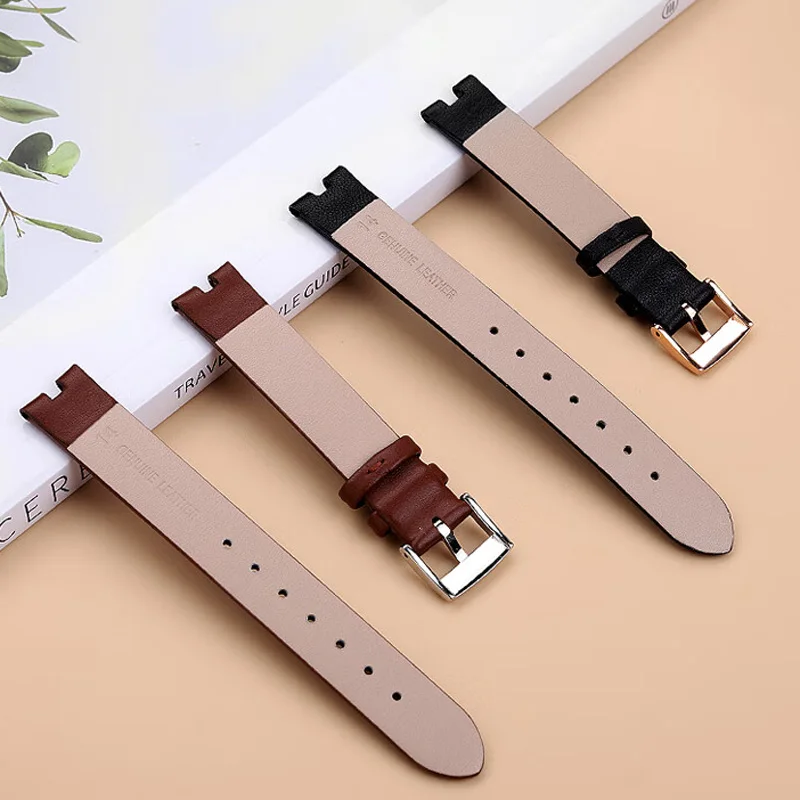 Genuine leather watchband For G-ucci YYA141404 YA141501 YA1412 Women watch strap 12mm14mm GC Series notch Black brown bracelet