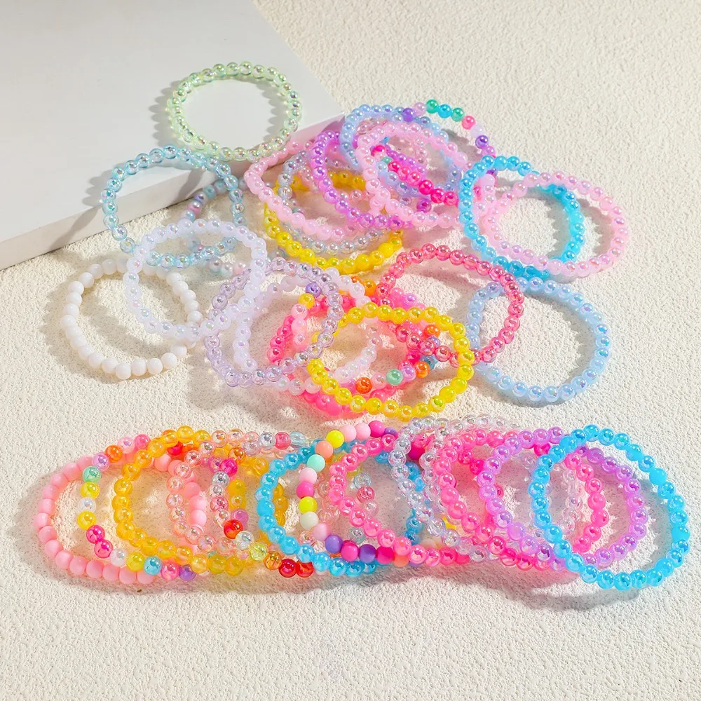 Bracelets perlés colorés (10-100 pièces) – Cadeaux pour fêtes d'anniversaire, remplissage de sacs cadeaux, Piñata, Rentrée scolaire, Noël, Mariages