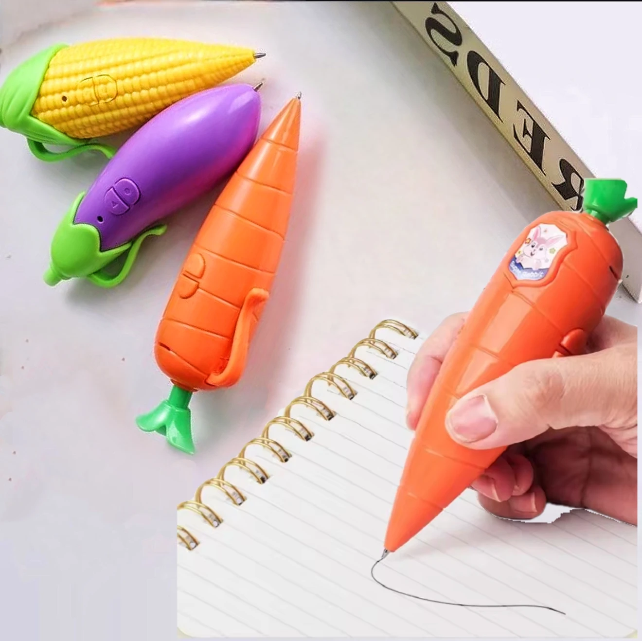

Judy Carrot Voice Recorder Pen Corn Eggplant Creativity Ballpoint Pen for Boy Girl School Stationery with Sound Recording Functi