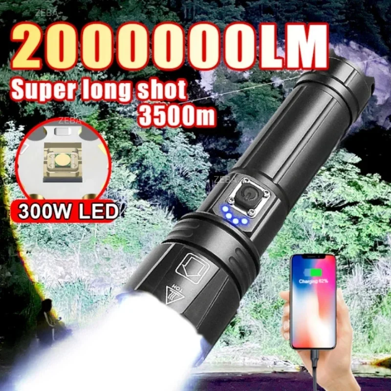 new-2026-high-power-2000000lm-super-bright-300w-led-flashlight-3500m-rechargeable-zoom-torch-outdoor-work-light-camping-lantern
