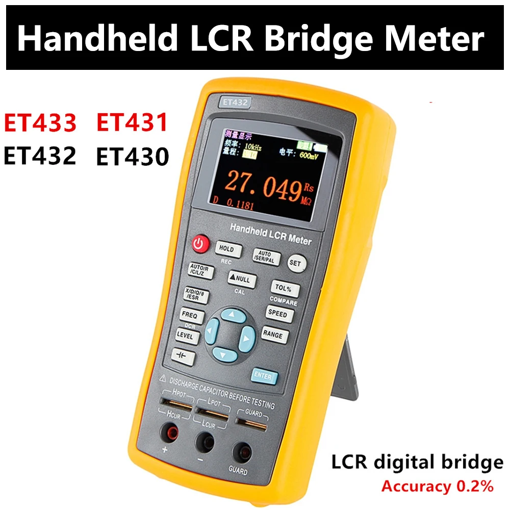 ET430 ET431 ET432 ET433 misuratore di resistenza di induttanza di capacità del misuratore di ponte digitale LCR portatile multifunzione ad alta precisione