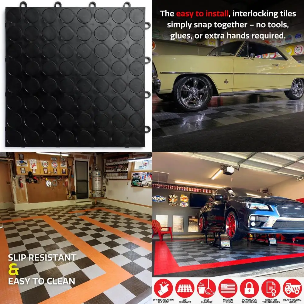 Azulejos de piso de garaje de copolímero modular antideslizante entrelazados, resistentes, duraderos, de fácil instalación, soluciones de piso de larga duración