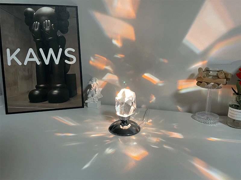 Light Shadow K9 Crystal Stone Lamp 16 color RGB Control Diamond Table Light Fashion Design Home Decoration Bedroom Living Room