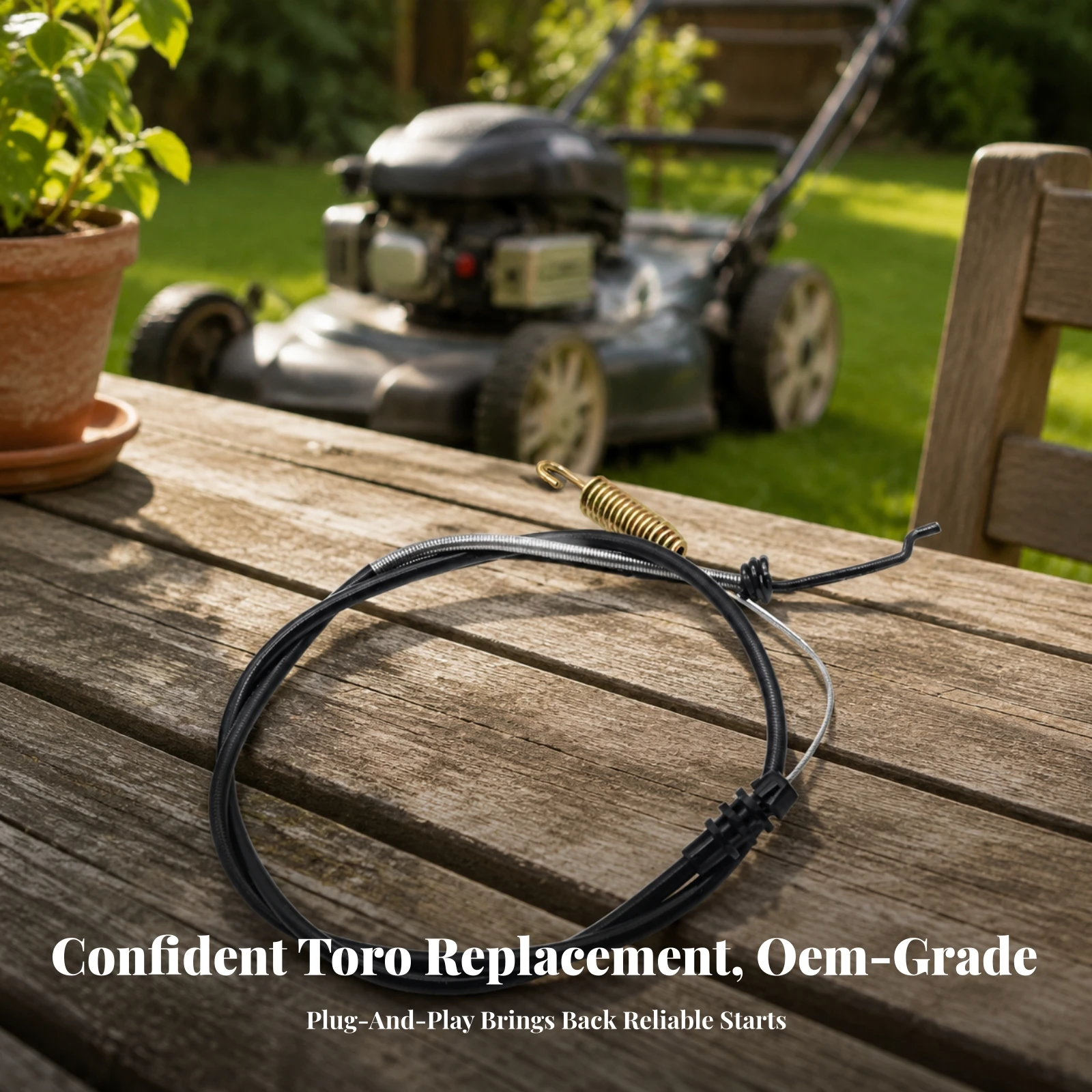 Lawn Mower Traction Cable Compatible Lawn Mower Drive Cable Replacement Part Easy to Install Heavy-Duty for Homeowners