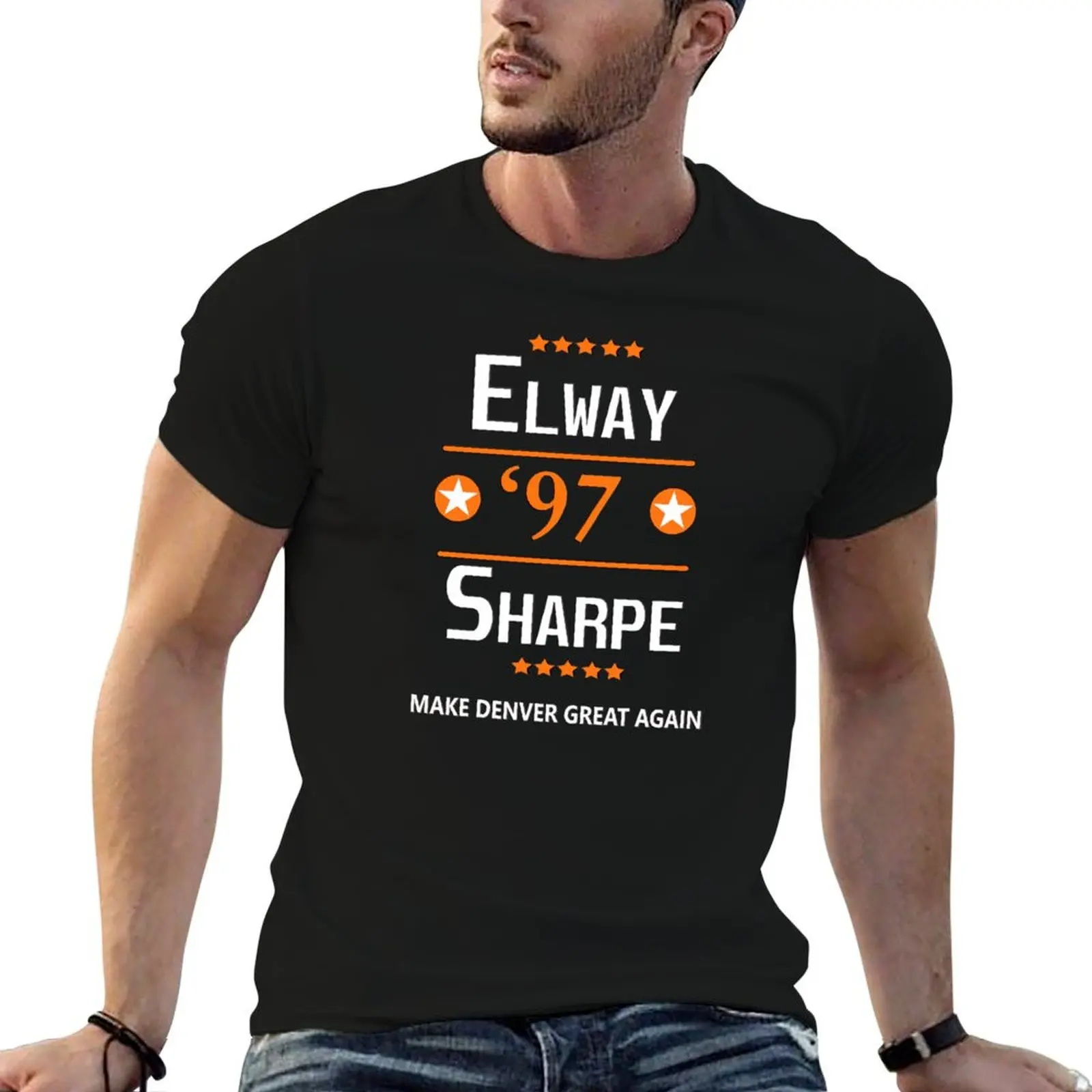 Denver 1997 World Champions - Make Denver Great Again Elway Sharpe T-Shirt summer top plus size clothes t shirts men