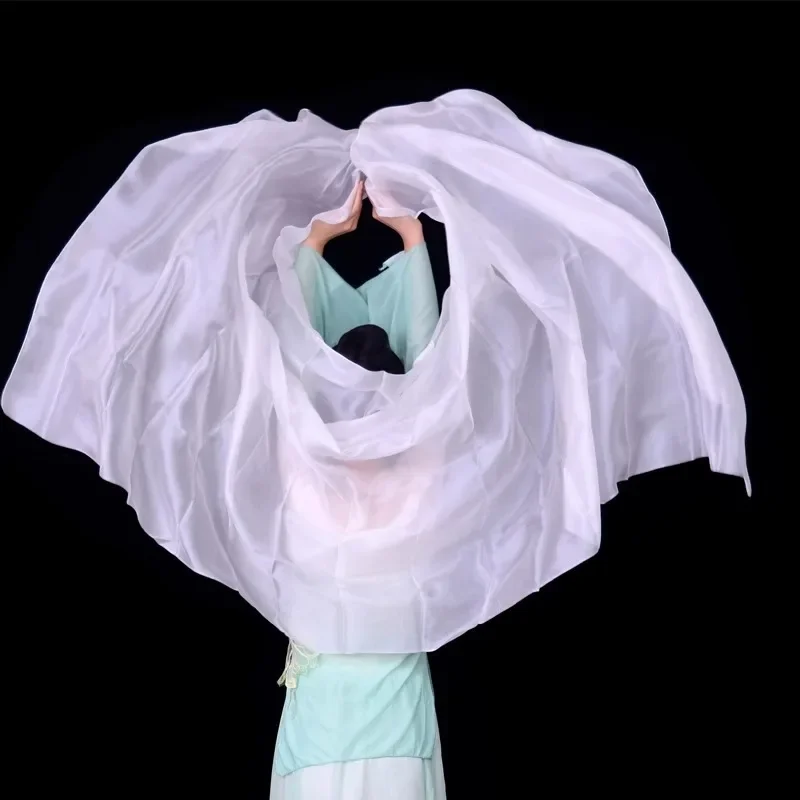 Accessoires de danse du ventre pour femmes, châle en voile de soie, 100% soie véritable, 250x114cm, dégradé de couleur teint, accessoires de pratique pour Performance