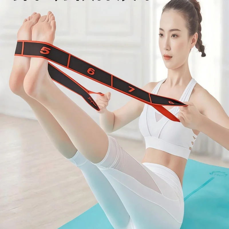 Numbered Yoga Stretching Strap, Multi-Loop Elastic Stretch Band for Yoga, Dance, Gymnastics, Leg Stretch & Physical Therapy