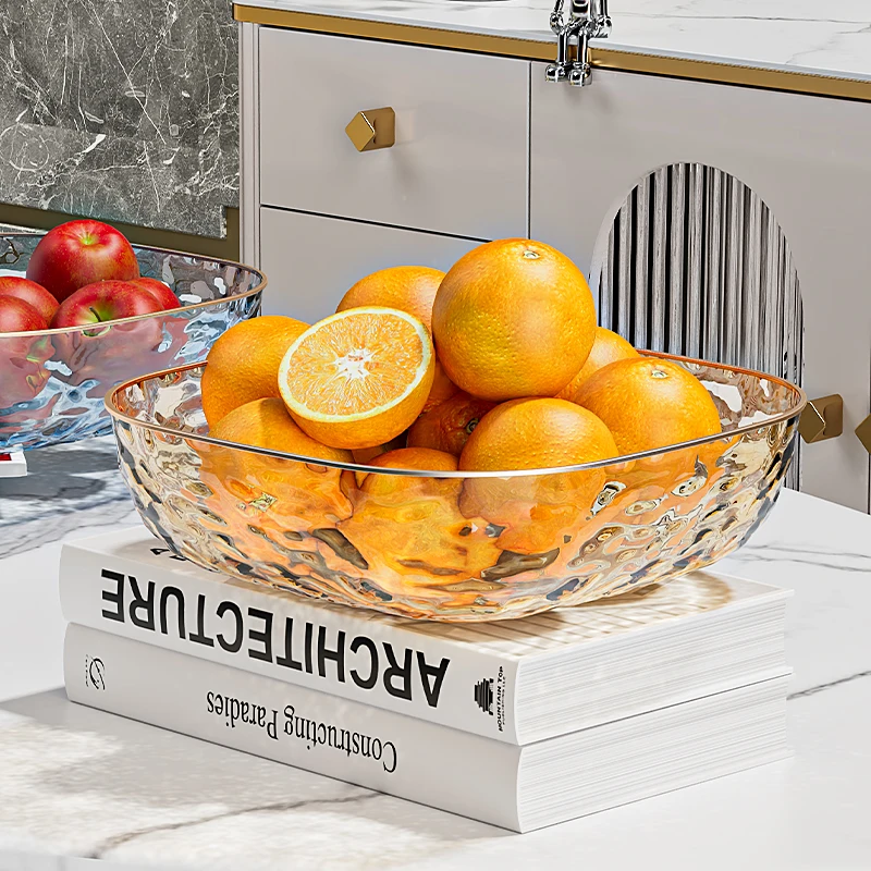 وعاء فواكه شفاف فاخر 24 سم، طبق صامولة للوجبات الخفيفة الأنيق، صينية تقديم بلاستيكية PET لطاولة المطبخ، عرض الوجبات الخفيفة للحفلات #1