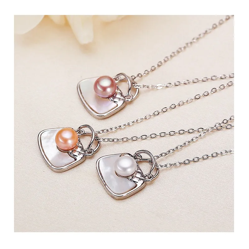 

Accessories Korean Bags Personalized Versatile Trend Freshwater Pearl Pendant Necklace Women's Collarbone Chain
