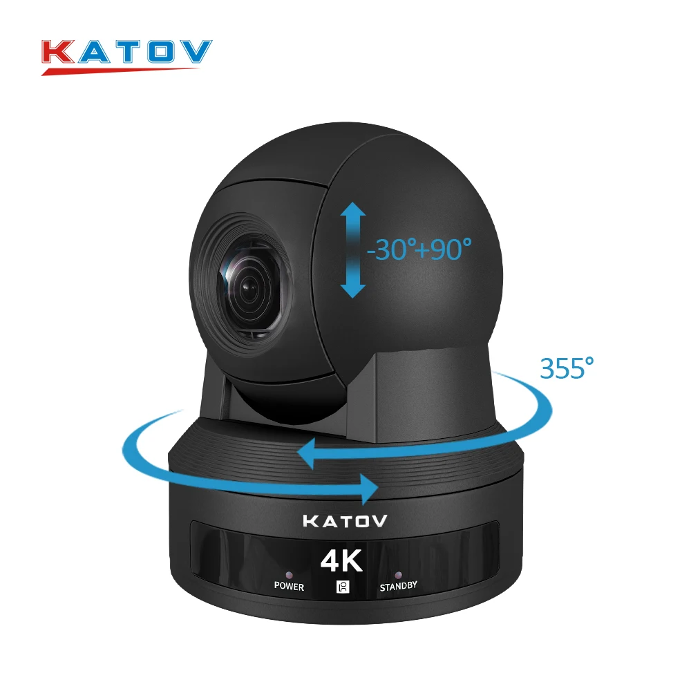 KATO 8.5 Megapxels Broadcasting Equipment 12X 4k Ptz Ip Camera for Live Streaming Video Conference Classroom